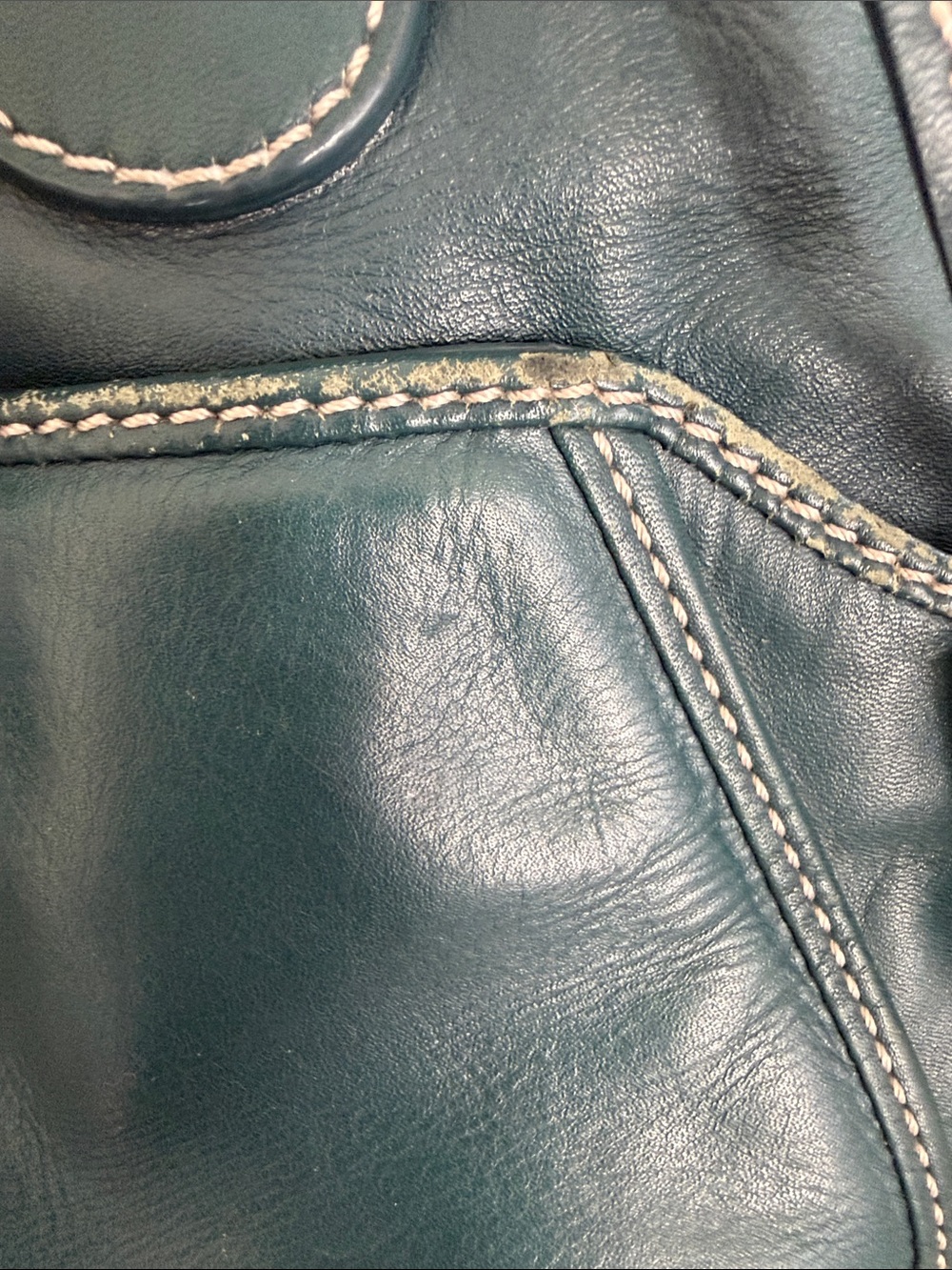 Talbots Beacon Hill domed satchel in a gorgeous teal leather & silver hardware - Picture 13 of 15
